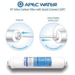 Replacement Water Filters APEC Water Systems Ultimate 10 In. Inline Carbon Filter With 3/8 In. Quick Connect 8 Replacement Water Filters APEC Water Systems Ultimate 10 In. Inline Carbon Filter With 3/8 In. Quick Connect -Brita shop apec water systems replacement water filters 5 tcr 3 8 4f 1000