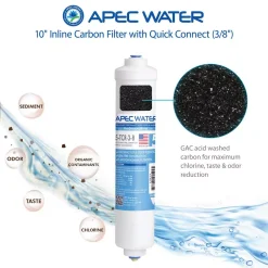 Replacement Water Filters APEC Water Systems Ultimate 10 In. Inline Carbon Filter With 3/8 In. Quick Connect 7 Replacement Water Filters APEC Water Systems Ultimate 10 In. Inline Carbon Filter With 3/8 In. Quick Connect -Brita shop apec water systems replacement water filters 5 tcr 3 8 c3 1000