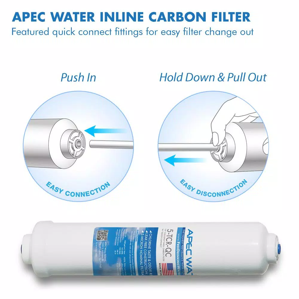 Replacement Water Filters APEC Water Systems Ultimate 10 In. Inline Carbon Filter With 1/4 In. Quick Connect 5 Replacement Water Filters APEC Water Systems Ultimate 10 In. Inline Carbon Filter With 1/4 In. Quick Connect - Image 3