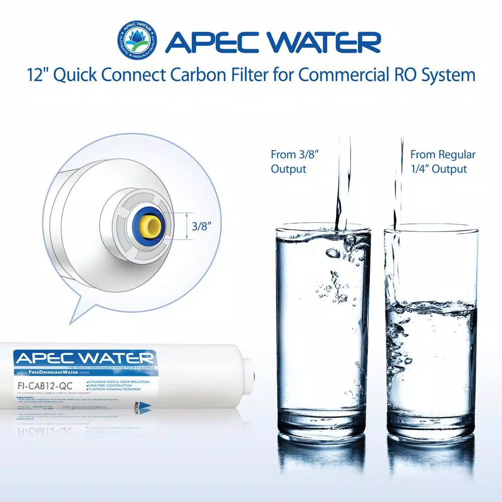 Replacement Water Filters APEC Water Systems 12 In. Commercial Grade Inline Carbon Post-Filter With 3/8 In. Output For Light Commercial Reverse Osmosis System 6 Replacement Water Filters APEC Water Systems 12 In. Commercial Grade Inline Carbon Post-Filter With 3/8 In. Output For Light Commercial Reverse Osmosis System - Image 4