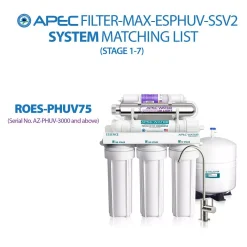 Replacement Water Filters APEC Water Systems Essence Under Sink System ROES-PHUV75 Complete Replacement Filter Set For PH Enhanced UV Sanitizing 7-Stages 14 Replacement Water Filters APEC Water Systems Essence Under Sink System ROES-PHUV75 Complete Replacement Filter Set For PH Enhanced UV Sanitizing 7-Stages -Brita shop apec water systems replacement water filters filter max esphuv ssv2 1d 1000