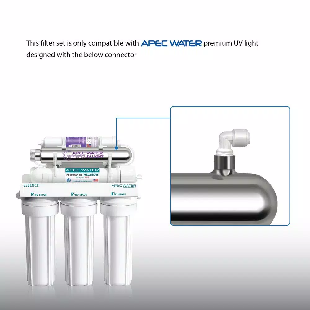 Replacement Water Filters APEC Water Systems Essence Under Sink System ROES-PHUV75 Complete Replacement Filter Set For PH Enhanced UV Sanitizing 7-Stages 4 Replacement Water Filters APEC Water Systems Essence Under Sink System ROES-PHUV75 Complete Replacement Filter Set For PH Enhanced UV Sanitizing 7-Stages - Image 2