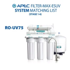 Water Filtration Systems APEC Water Systems Essence Complete Replacement Filter Set For ROES-UV75 75 GPD UV Sanitizing 6-Stages Reverse Osmosis Water System -Brita shop apec water systems replacement water filters filter max esuv fa 1000