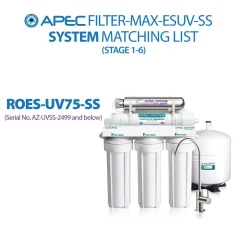 Water Filtration Systems APEC Water Systems Essence ROES-UV75-SS Replacement Water Filter Cartridge Complete Filter Set Stage 1-6 -Brita shop apec water systems replacement water filters filter max esuv ss 1d 1000