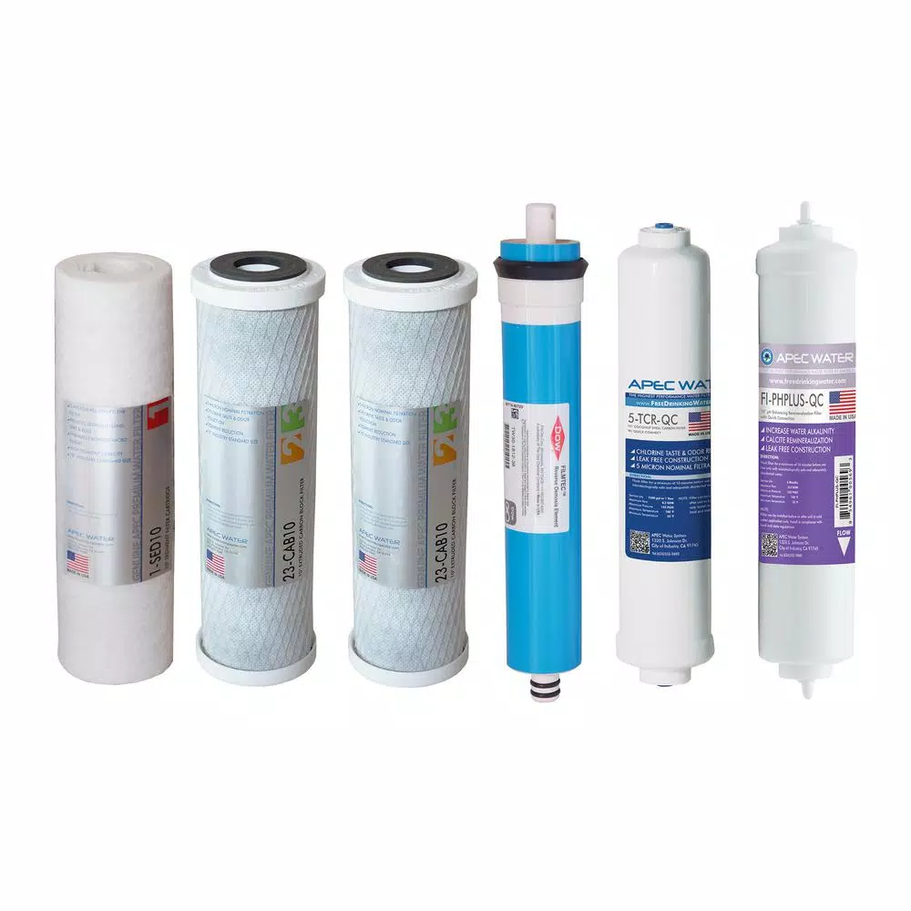 Water Filtration Systems APEC Water Systems Ultimate Complete Replacement Filter Set For 90 GPD PH+ 6-Stage RO Systems (Stages 1 To 6) 3 Water Filtration Systems APEC Water Systems Ultimate Complete Replacement Filter Set For 90 GPD PH+ 6-Stage RO Systems (Stages 1 To 6)