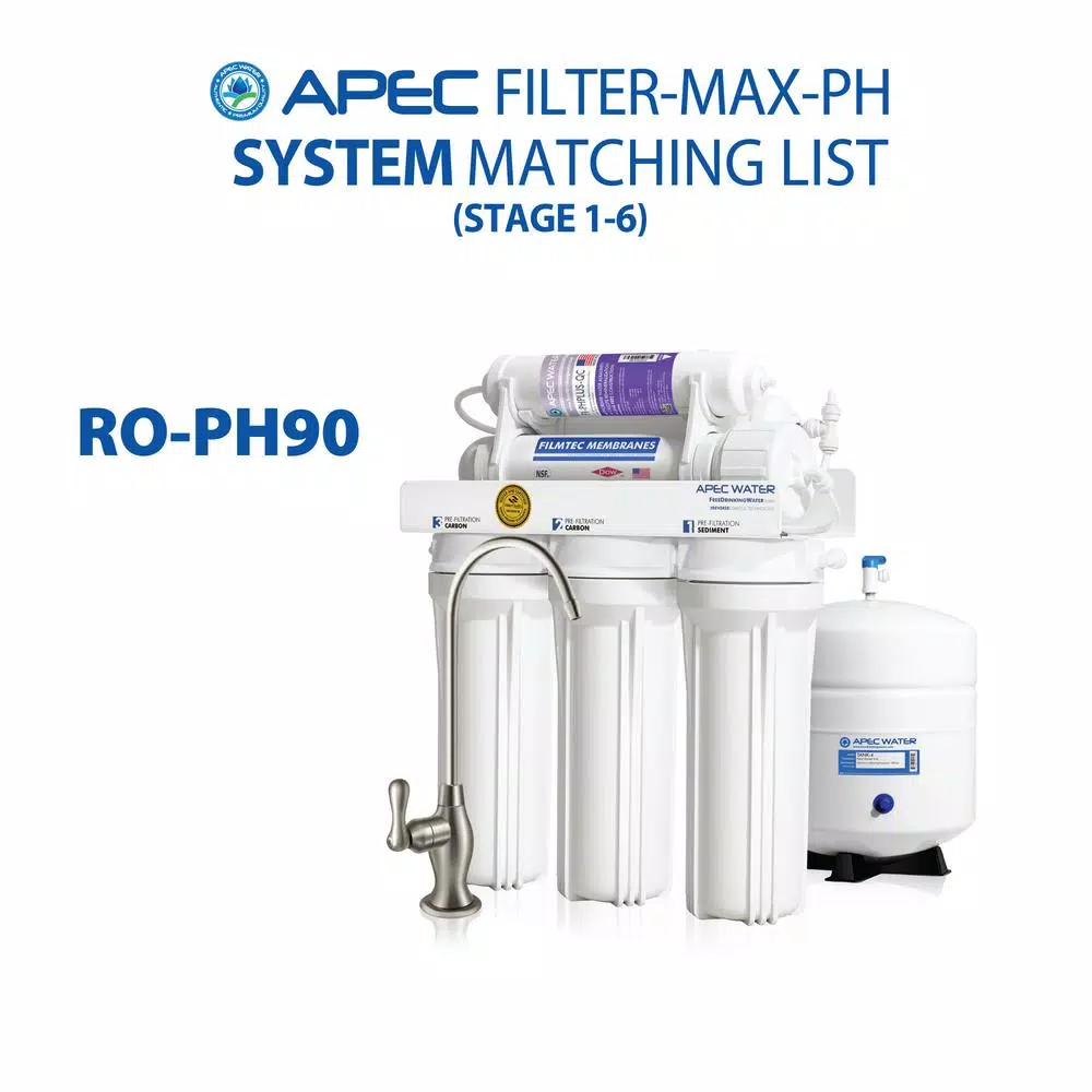 Water Filtration Systems APEC Water Systems Ultimate Complete Replacement Filter Set For 90 GPD PH+ 6-Stage RO Systems (Stages 1 To 6) 11 Water Filtration Systems APEC Water Systems Ultimate Complete Replacement Filter Set For 90 GPD PH+ 6-Stage RO Systems (Stages 1 To 6) - Image 9