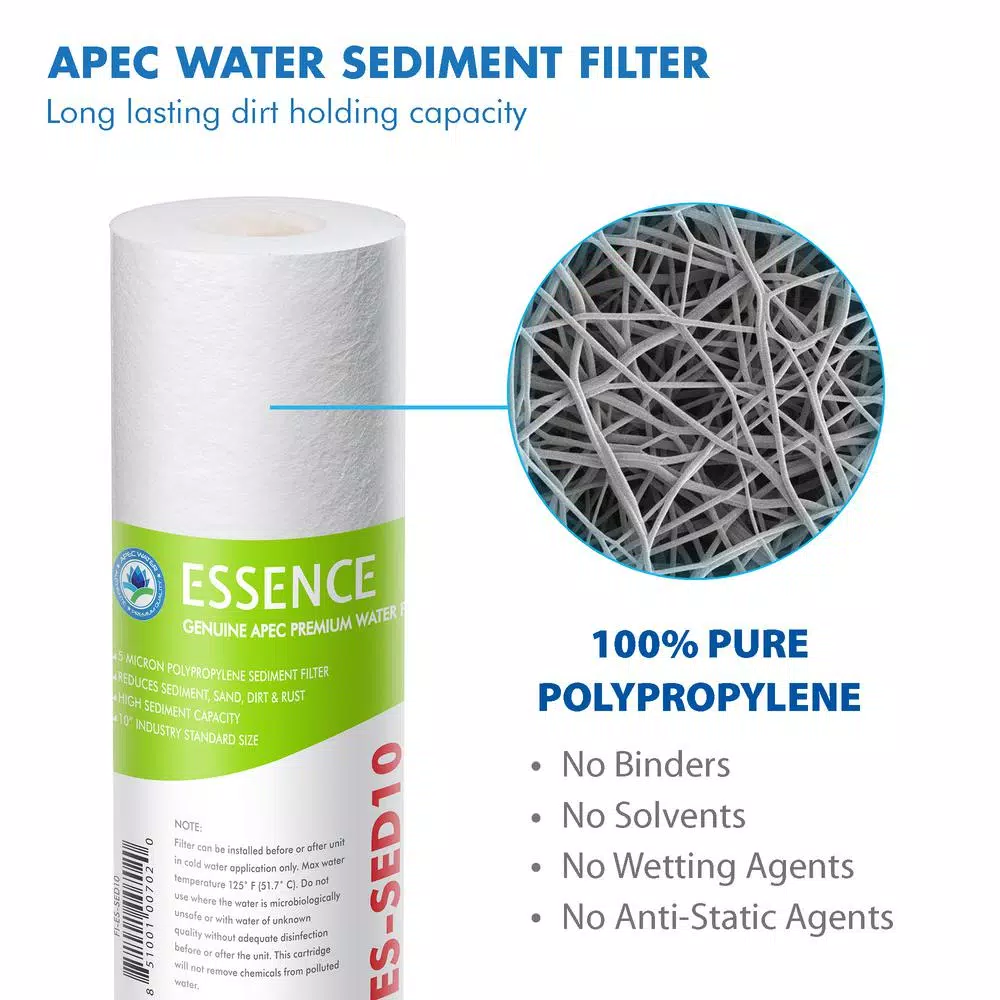 Water Filtration Systems APEC Water Systems Essence 10 In. Replacement Pre-Filter Set With PH+ Calcium Carbonate Re-Mineralization Filter For ROES-PH75 5 Water Filtration Systems APEC Water Systems Essence 10 In. Replacement Pre-Filter Set With PH+ Calcium Carbonate Re-Mineralization Filter For ROES-PH75 - Image 3
