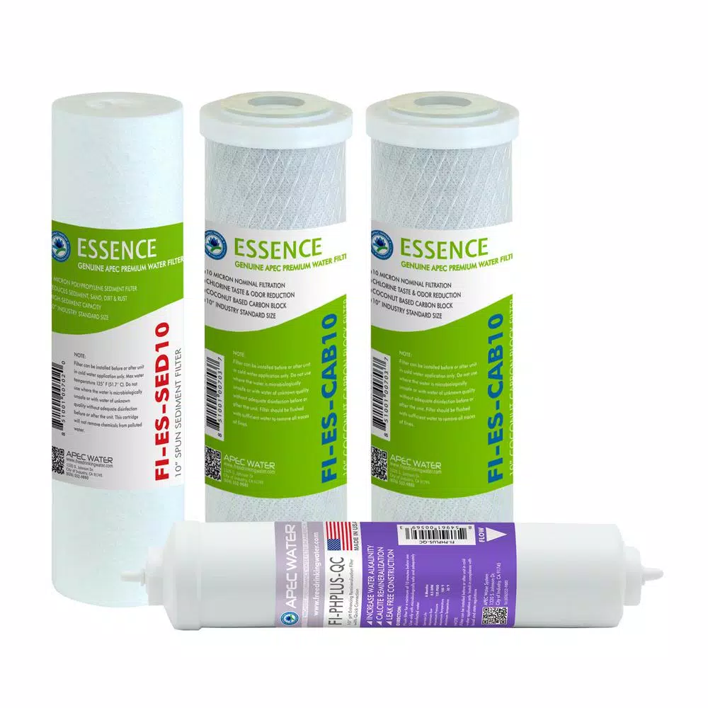 Water Filtration Systems APEC Water Systems Essence 10 In. Replacement Pre-Filter Set With PH+ Calcium Carbonate Re-Mineralization Filter For ROES-PH75 3 Water Filtration Systems APEC Water Systems Essence 10 In. Replacement Pre-Filter Set With PH+ Calcium Carbonate Re-Mineralization Filter For ROES-PH75
