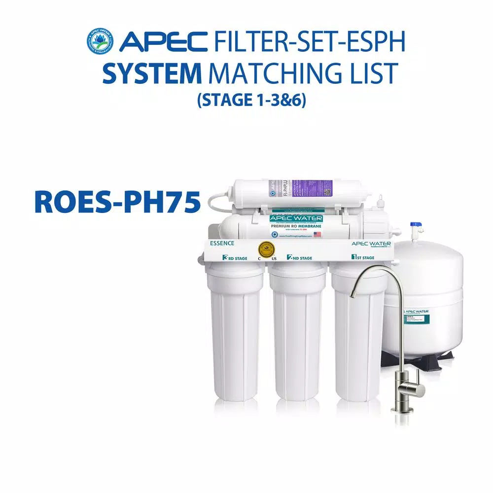 Water Filtration Systems APEC Water Systems Essence 10 In. Replacement Pre-Filter Set With PH+ Calcium Carbonate Re-Mineralization Filter For ROES-PH75 11 Water Filtration Systems APEC Water Systems Essence 10 In. Replacement Pre-Filter Set With PH+ Calcium Carbonate Re-Mineralization Filter For ROES-PH75 - Image 9