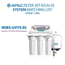 Water Filtration Systems APEC Water Systems Essence ROES-UV75-SS Replacement Water Filter Cartridge Pre-Filter Set With UV Bulb Stage 1-3 And 5 -Brita shop apec water systems replacement water filters filter set esuv ss 1d 1000
