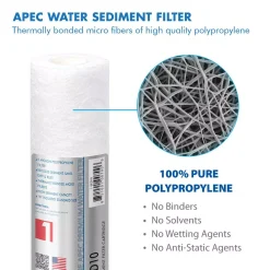Replacement Water Filters APEC Water Systems Ultimate 10 In. Super Capacity Replacement Pre-Filter Set For 90 GPD PH+ Reverse Osmosis Systems -Brita shop apec water systems replacement water filters filter set ph 66 1000
