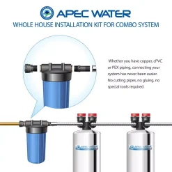 Water Softeners APEC Water Systems APEC Whole House System Dual Tank Installation Kit For Water Filter And Water Softener Combo System -Brita shop apec water systems water softener parts wh combokit 1f 1000