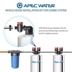 Water Softeners APEC Water Systems APEC Whole House System Dual Tank Installation Kit For Water Filter And Water Softener Combo System -Brita shop apec water systems water softener parts wh combokit 4f 1000