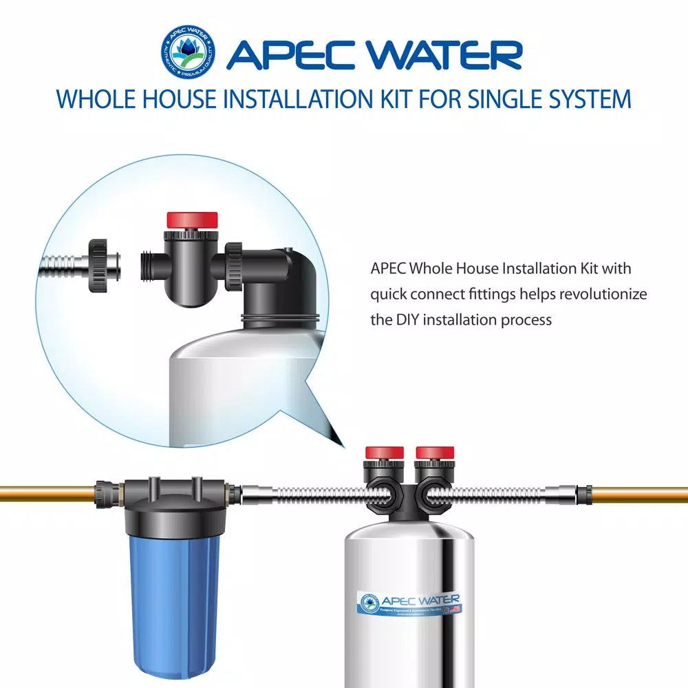 Water Softeners APEC Water Systems APEC Whole House System Single Tank Installation Kit For Water Filter Or Water Softener System 5 Water Softeners APEC Water Systems APEC Whole House System Single Tank Installation Kit For Water Filter Or Water Softener System - Image 3