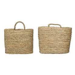Storage Baskets 3R Studios Seagrass Handwoven Decorative Wall Baskets (Set Of 2)