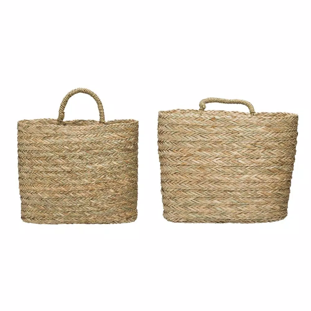 Storage Baskets 3R Studios Seagrass Handwoven Decorative Wall Baskets (Set Of 2) 3 Storage Baskets 3R Studios Seagrass Handwoven Decorative Wall Baskets (Set Of 2)