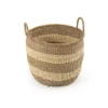 Storage Baskets Zentique Rounded Hand Woven Seagrass Striped Large Basket With Handles 2 Storage Baskets Zentique Rounded Hand Woven Seagrass Striped Large Basket With Handles -Brita shop beige and brown striped zentique storage baskets zengn b5 l 64 1000