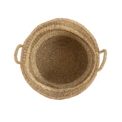 Storage Baskets Zentique Rounded Hand Woven Wicker Seagrass Striped Medium Basket With Handles 8 Storage Baskets Zentique Rounded Hand Woven Wicker Seagrass Striped Medium Basket With Handles -Brita shop beige and brown striped zentique storage baskets zengn b5 m 4f 1000