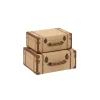 Storage Baskets LITTON LANE Rectangular Wooden Burlap Trunk Boxes With Hinged Lids (Set Of 2) -Brita shop beige brown storage baskets 62258 64 1000