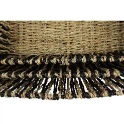 Decorative Trays LITTON LANE Rectangular Black And Natural Striped Palm Leaf And Seagrass Basket Trays (Set Of 3) -Brita shop beige litton lane decorative trays 99885 1f 1000