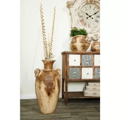 Vases LITTON LANE Distressed Beige And Brown Amphora-Style Ceramic Decorative Vase 15 Vases LITTON LANE Distressed Beige And Brown Amphora-Style Ceramic Decorative Vase -Brita shop beige litton lane vases 68672 31 1000