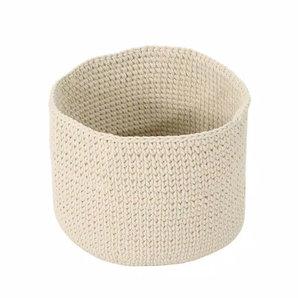 Storage Baskets Noble House Derry Round Knitted Cotton Thread Sundries Basket, Beige 3 Storage Baskets Noble House Derry Round Knitted Cotton Thread Sundries Basket, Beige