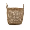 Storage Baskets Zentique Cylindrical Sparsely Hand Woven Seagrass Large Basket With Handles -Brita shop beige zentique storage baskets zenws b17 l 64 1000