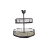 Decorative Trays 3R Studios Black Decorative 2-Tier Tray With Rooster Top 1 Decorative Trays 3R Studios Black Decorative 2-Tier Tray With Rooster Top -Brita shop black 3r studios decorative trays ec0265 64 1000