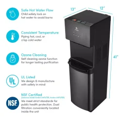 Water Dispensers Avalon A5BLK Self Cleaning Bottleless Water Cooler Dispenser, UL/NSF/Energy Star, Black Stainless Steel -Brita shop black avalon water coolers a5blk 44 1000