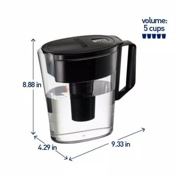 Water Filter Pitchers Brita SOHO 5-Cup Small Water Filter Pitcher In Black, BPA Free 7 Water Filter Pitchers Brita SOHO 5-Cup Small Water Filter Pitcher In Black, BPA Free - Image 5