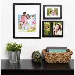 Picture Frames DesignOvation Gallery 5 In. X 7 In. Matted To 3.5 In. X 5 In. Black Picture Frame (Set Of 4) -Brita shop black designovation picture frames 209130 44 1000