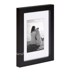 Picture Frames DesignOvation Gallery 5 In. X 7 In. Matted To 3.5 In. X 5 In. Black Picture Frame (Set Of 4) -Brita shop black designovation picture frames 209130 4f 1000