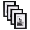 Picture Frames DesignOvation Gallery 5 In. X 7 In. Matted To 3.5 In. X 5 In. Black Picture Frame (Set Of 4) -Brita shop black designovation picture frames 209130 64 1000