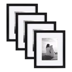 Picture Frames DesignOvation Gallery 8 In. X 10 In. Matted To 5 In. X 7 In. Black Picture Frame (Set Of 4)