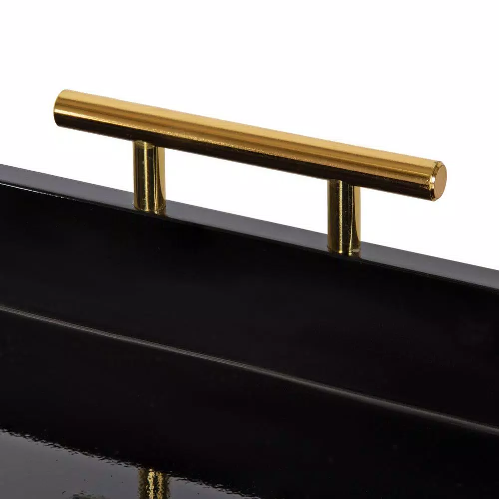 Decorative Trays Kate And Laurel Lipton 18 In.x 18 In. Black/Gold Hexagon Decorative Tray 6 Decorative Trays Kate And Laurel Lipton 18 In.x 18 In. Black/Gold Hexagon Decorative Tray - Image 4