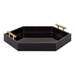 Decorative Trays Kate And Laurel Lipton 18 In.x 18 In. Black/Gold Hexagon Decorative Tray 11 Decorative Trays Kate And Laurel Lipton 18 In.x 18 In. Black/Gold Hexagon Decorative Tray -Brita shop black gold kate and laurel decorative trays 217017 31 1000