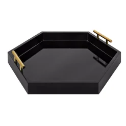 Decorative Trays Kate And Laurel Lipton 18 In.x 18 In. Black/Gold Hexagon Decorative Tray 9 Decorative Trays Kate And Laurel Lipton 18 In.x 18 In. Black/Gold Hexagon Decorative Tray -Brita shop black gold kate and laurel decorative trays 217017 4f 1000
