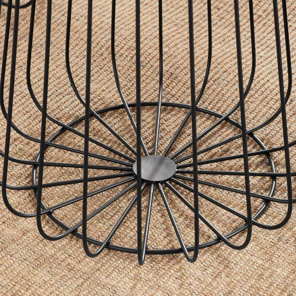 Storage Baskets Home Decorators Collection Round Black Metal Decorative Basket With Wood Lid (Set Of 2) 5 Storage Baskets Home Decorators Collection Round Black Metal Decorative Basket With Wood Lid (Set Of 2) - Image 3