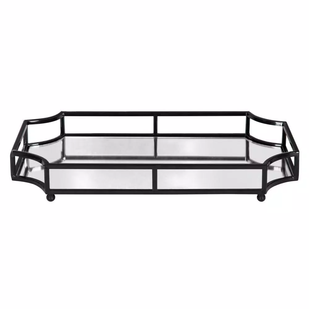 Decorative Trays Kate And Laurel Ciel Black Mirrored Decorative Tray 4 Decorative Trays Kate And Laurel Ciel Black Mirrored Decorative Tray - Image 2