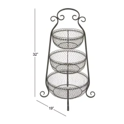 Decorative Trays LITTON LANE New Traditional 3-Tier Iron Black Decorative Basket Tray 14 Decorative Trays LITTON LANE New Traditional 3-Tier Iron Black Decorative Basket Tray -Brita shop black litton lane decorative trays 44518 44 1000