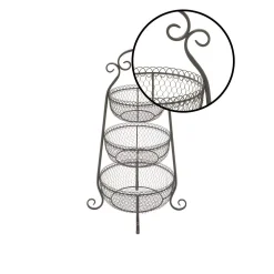 Decorative Trays LITTON LANE New Traditional 3-Tier Iron Black Decorative Basket Tray 12 Decorative Trays LITTON LANE New Traditional 3-Tier Iron Black Decorative Basket Tray -Brita shop black litton lane decorative trays 44518 4f 1000