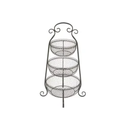 Decorative Trays LITTON LANE New Traditional 3-Tier Iron Black Decorative Basket Tray 11 Decorative Trays LITTON LANE New Traditional 3-Tier Iron Black Decorative Basket Tray -Brita shop black litton lane decorative trays 44518 c3 1000