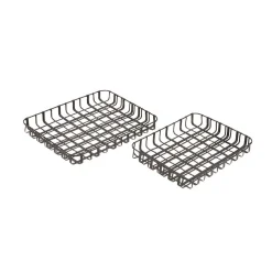 Decorative Trays LITTON LANE Black Decorative Crosshatched Trays (Set Of 2) -Brita shop black litton lane decorative trays 65570 c3 1000