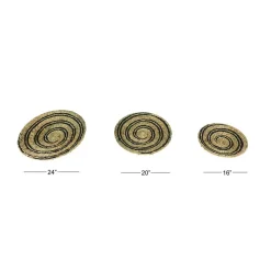 Decorative Trays LITTON LANE Rustic Natural And Black Spiral Design Circular Wicker Trays (Set Of 3) 11 Decorative Trays LITTON LANE Rustic Natural And Black Spiral Design Circular Wicker Trays (Set Of 3) -Brita shop black litton lane decorative trays 99889 44 1000