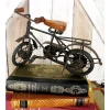 Sculptures LITTON LANE 11 In. X 7 In. Oak Brown Mango Wood And Black Iron Vintage Roadster Bicycle Model Decors (Set Of 2) -Brita shop black litton lane sculptures 26699 64 1000