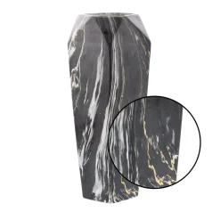 Vases LITTON LANE 14 In. Black And White Marble Paneled Decorative Vase -Brita shop black litton lane vases 60771 4f 1000