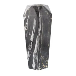 Vases LITTON LANE 14 In. Black And White Marble Paneled Decorative Vase -Brita shop black litton lane vases 60771 c3 1000