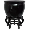 Vases Oriental Furniture Oriental Furniture 14 In. Solid Black Porcelain Fishbowl 1 Vases Oriental Furniture Oriental Furniture 14 In. Solid Black Porcelain Fishbowl -Brita shop black oriental furniture vases bw 14fish blk 64 1000