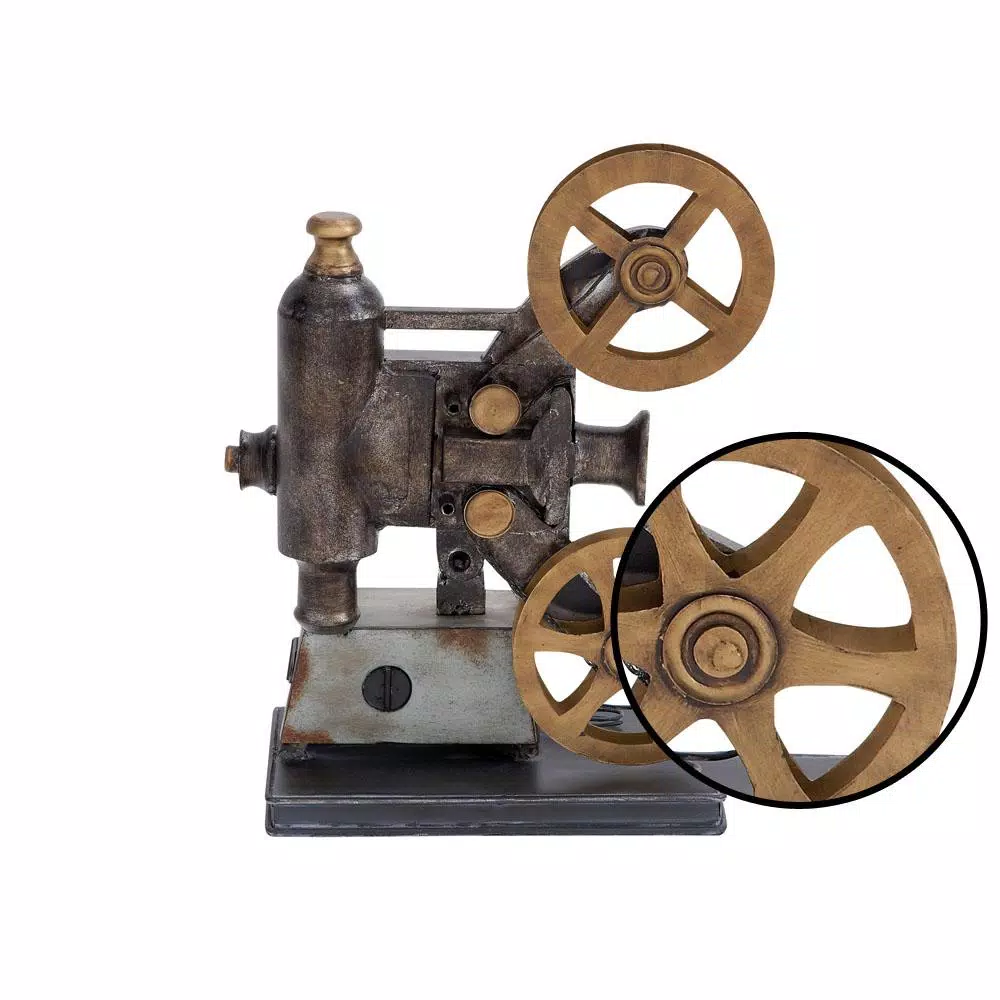 Sculptures LITTON LANE Vintage Movie Projector And Film Reels Metal Decor 5 Sculptures LITTON LANE Vintage Movie Projector And Film Reels Metal Decor - Image 3