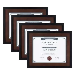 DesignOvation LeMans 8.5 In. X 11 In. Black/Walnut Brown Picture Frames (Set Of 4)